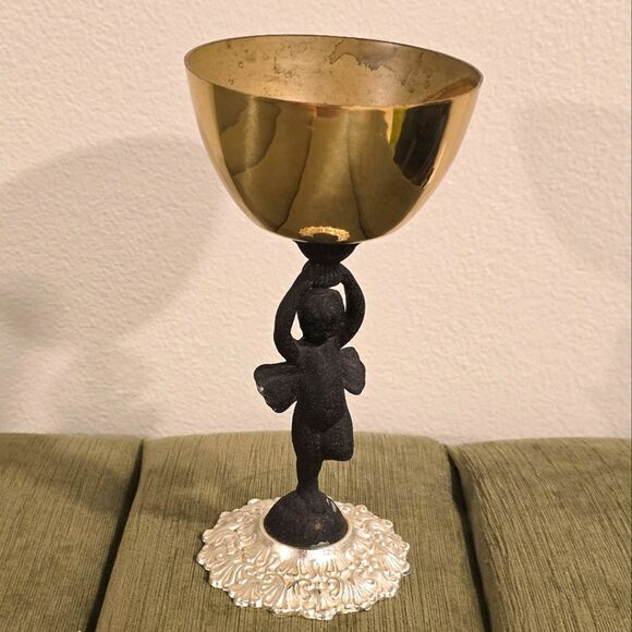 Vintage Gothic Metal Chalice Incense Candle Holder - Picture 9 of 10